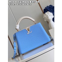 Louis Vuitton Capucines BB Taurillon Leather Bag Blue White