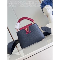 Louis Vuitton Capucines Mini Taurillon Leather Bag Navy Blue