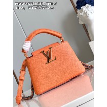 Louis Vuitton Capucines Mini Taurillon Leather Bag Orange