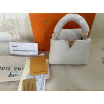 Louis Vuitton Capucines Mini Taurillon Leather Bag White