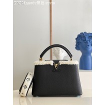 Louis Vuitton Capucines Small Structured Crossbody Satchels Black