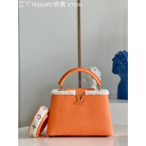 Louis Vuitton Capucines Small Structured Crossbody Satchels Orange
