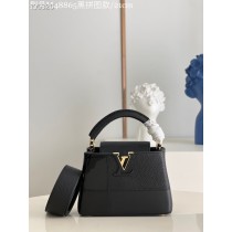 Louis Vuitton Capucines Structured Crossbody Satchels Black