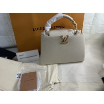 Louis Vuitton Capucines Taurillon Leather Bag Gray