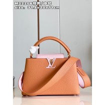 Louis Vuitton Capucines Taurillon Studded MM Brown