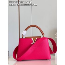 Louis Vuitton Capucines Taurillon Studded MM Rose Pink