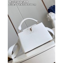 Louis Vuitton Capucines Taurillon Studded MM White