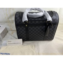 Louis Vuitton Damier Pet Carrier Dog Bag Black Gray