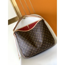 Louis Vuitton Delightful Monogram Bag Brown Red