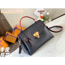 Louis Vuitton Georges MM Bag Monogram Empreinte M53944 Navy Blue