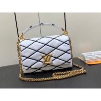 Louis Vuitton GO-14 MM Malletage Leather Bag M22890 Black White
