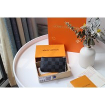 Louis Vuitton Key Pouch Damier Keychain Wallet Black