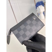 Louis Vuitton Key Pouch Voyage Damier M82776 Black