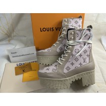 Louis Vuitton Laureate Platform Desert Boot 55mm Monogram Wool Beige