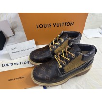 Louis Vuitton Monogram Calfskin Derby Boots Brown