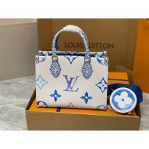 Louis Vuitton OnTheGo PM Monogram Canvas Handbag Blue
