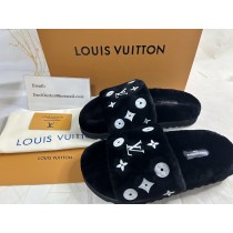 Louis Vuitton Paseo Flat Comfort Shearling Mule Monogram Black