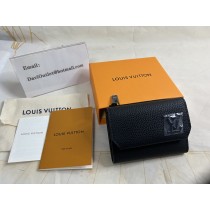 Louis Vuitton Pilot Wallet M81740 LV Aerogram Calfskin Black