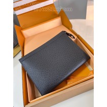 Louis Vuitton Pochette Voyage MM Taiga Leather M30675 Black