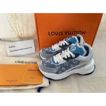 Louis Vuitton RUN 55 Women Sneakers Denim Blue