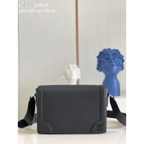 Louis Vuitton Taiga Leather Flap Messenger Black