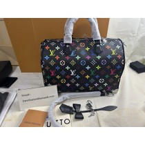 LV x TM Speedy Soft 30 Monogram Coated Canvas Multicolor