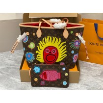 LV x YK Neverfull MM Monogram Canvas Bag M46447
