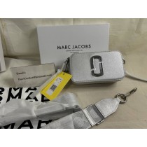 Marc Jacobs The Snapshot Crossbody Bag Leather Metallic Silver
