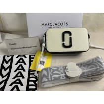 Marc Jacobs The Snapshot Crossbody Bag Saffiano Leather White Black