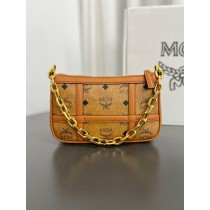 MCM Aren Shoulder Bag in Visetos Brown