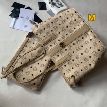 MCM Medium Reversible Liz Shopper in Visetos Khaki