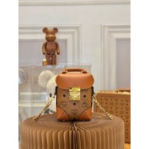 MCM Soft Berlin Crossbody Monogram Visetos Cognac