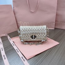 Miu Miu 5BP079 Miu Crystal Mini Bag Nappa and Crystals Gold