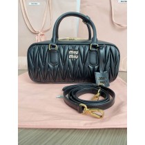 Miu Miu Arcadie Matelassé Nappa Leather Bag Black