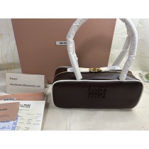 Miu Miu Beau Tote Bag Brown White