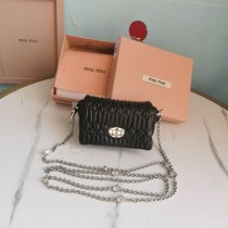 Miu Miu Cristal Micro Bag Quilted Leather Black