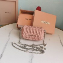 Miu Miu Cristal Micro Bag Quilted Leather Pink