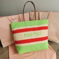Miu Miu Crochet Tote Bag 5BG228 Green
