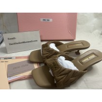 Miu Miu Kitten-Heel Mule Sandals 45 mm Leather Brown
