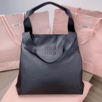 Miu Miu Leather Hobo Bag Black