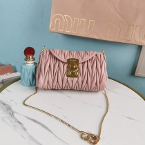 Miu Miu Matelassé Chain Clutch Pink