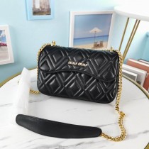 Miu Miu Matelassé Leather Chain Bag Black