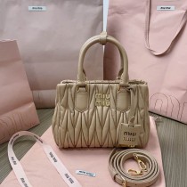 Miu Miu Matelassé Nappa Leather Handbag Khaki