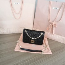 Miu Miu Matelassé Nappa Leather Mini-Bag 5BP065 Black 