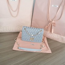 Miu Miu Matelassé Nappa Leather Mini-Bag 5BP065 Blue