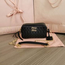 Miu Miu Matelassé Nappa Leather Mini-Bag Black
