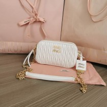 Miu Miu Matelassé Nappa Leather Mini-Bag White