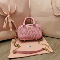 Miu Miu Matelassé Nappa Leather Top-Handle Mini-Bag Pink