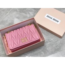 Miu Miu Matelasse Leather Chain Bag Pink