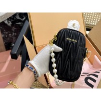 Miu Miu Matelasse Nappa Leather Mini-Bag Black